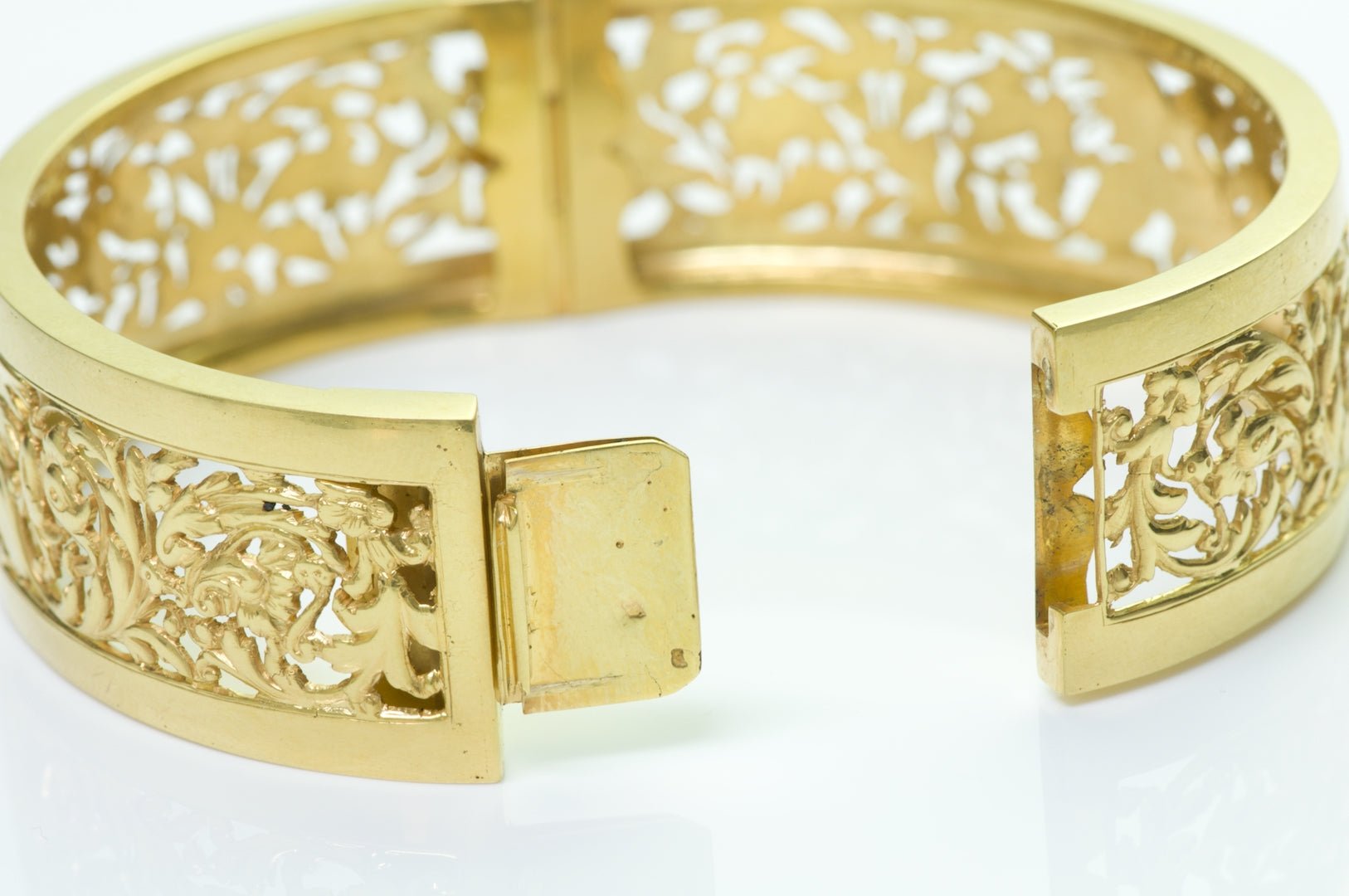 Antique French Gold Griffin Bangle Bracelet