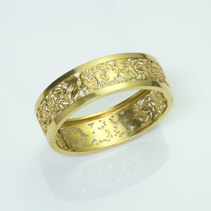 Antique French 18K Yellow Gold Griffin Bangle Bracelet