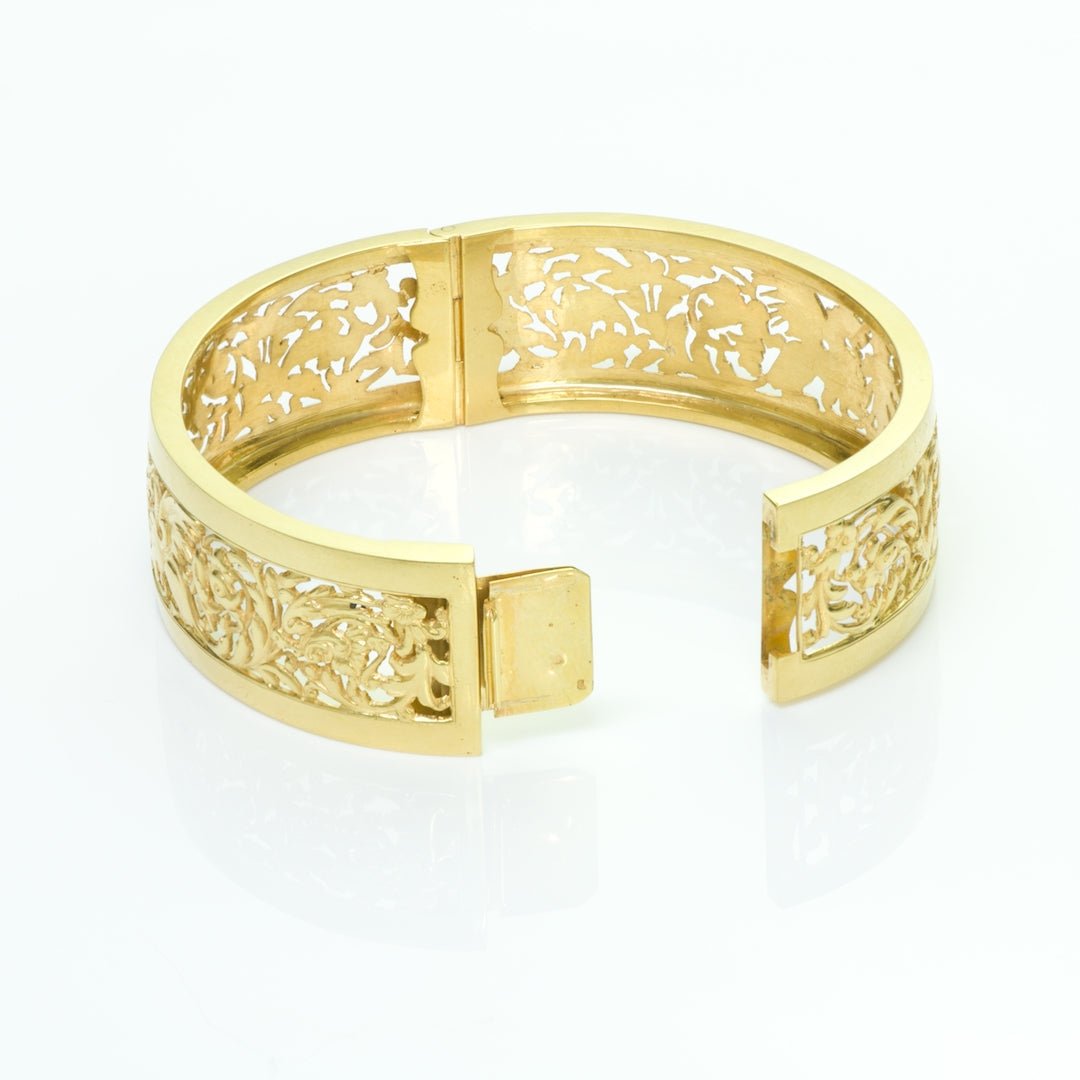 Antique French Gold Griffin Bangle Bracelet
