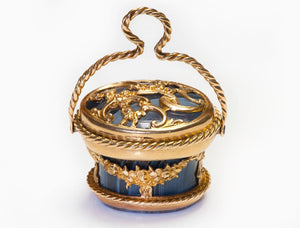 Antique Georgian French Gold Agate Miniature Basket