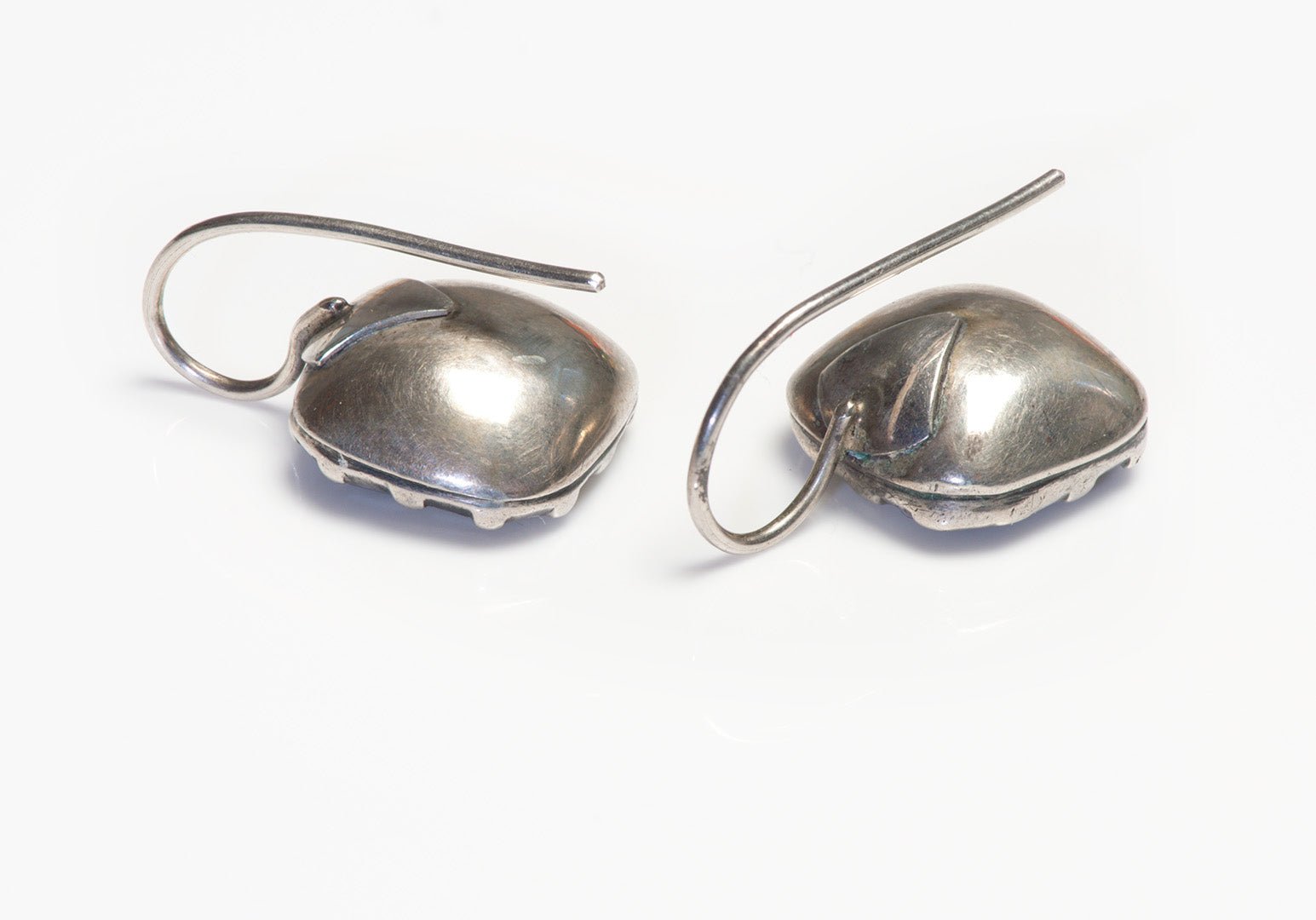 Antique Georgian Stuart Crystal Silver Earrings - DSF Antique Jewelry
