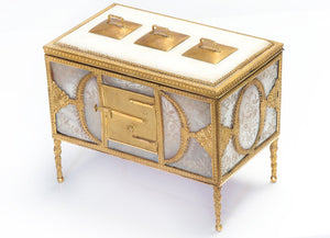 Antique Gilt Bronze Mother of Pearl Writing Set