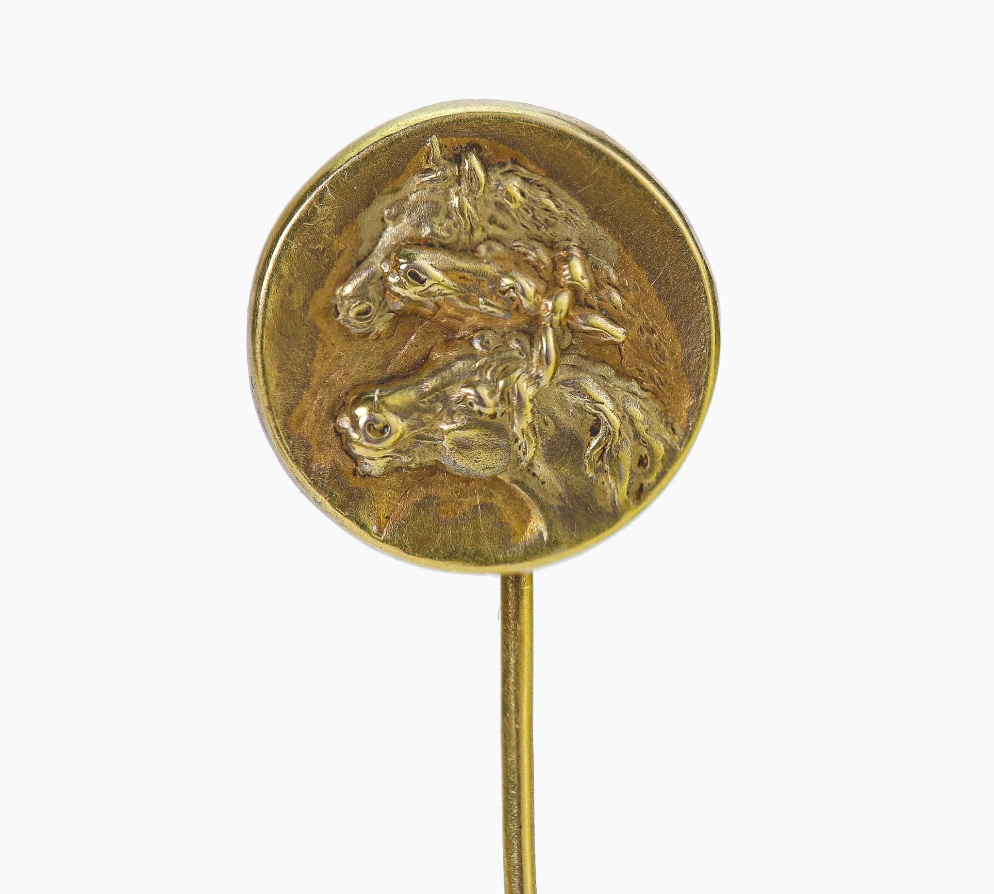 Antique Gold 3 Horse Stick Pin