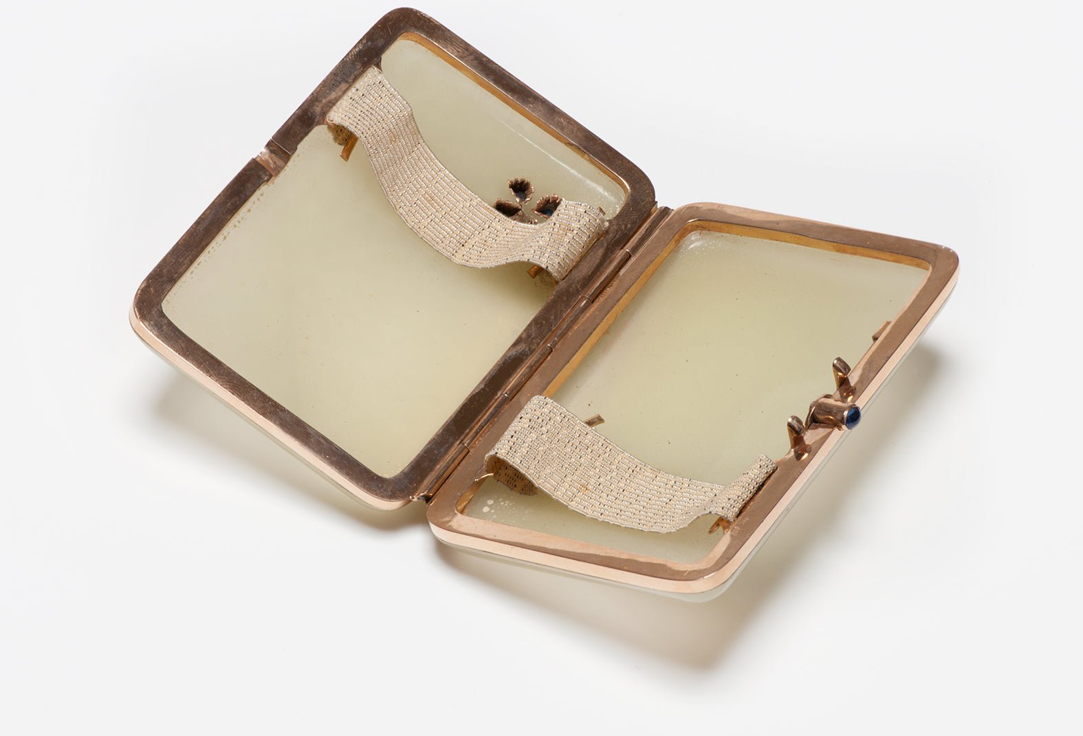 Antique Gold Agate & Sapphire Cigarette Case