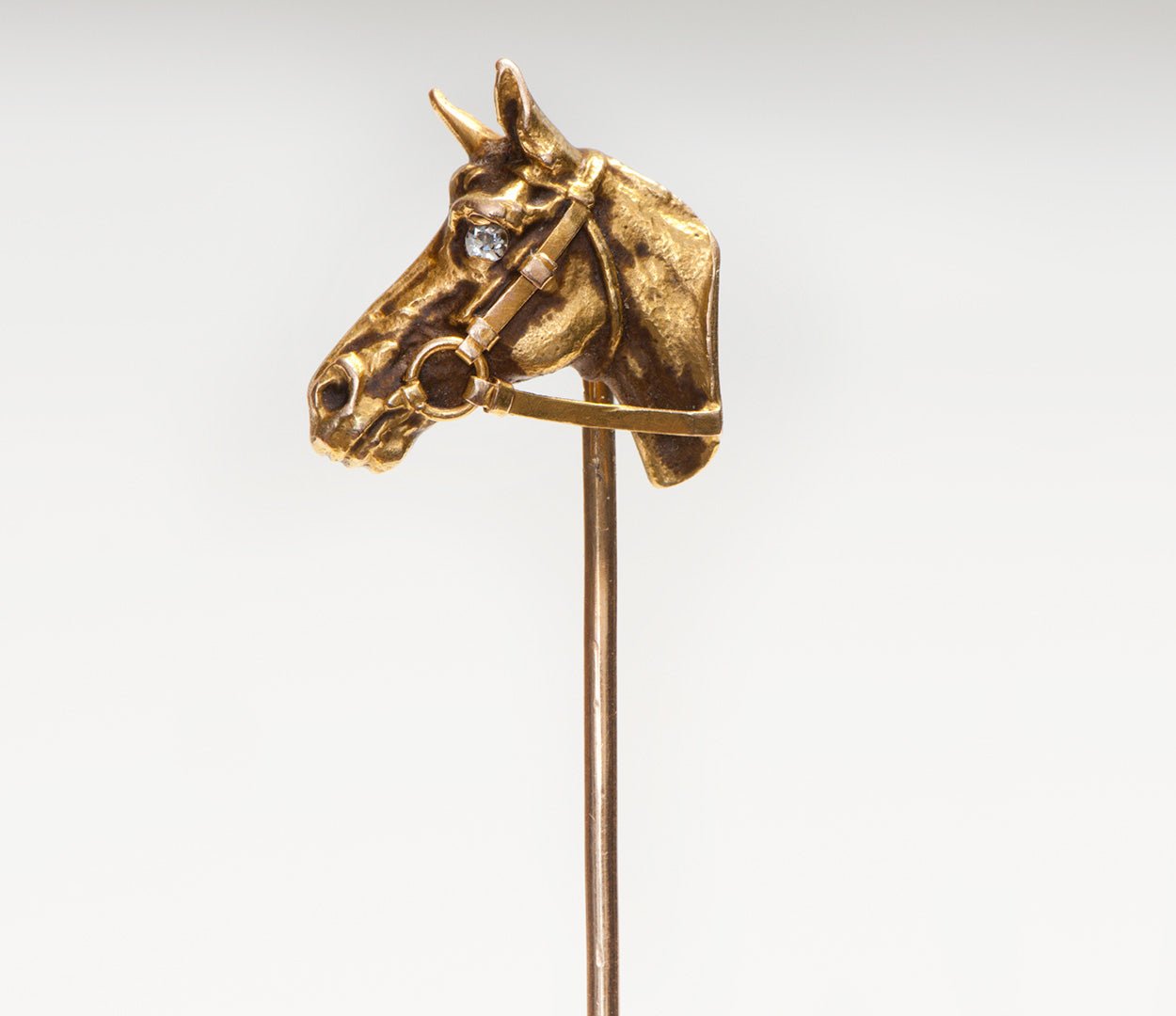 Antique Gold and Diamond Horse Stick Pin - DSF Antique Jewelry