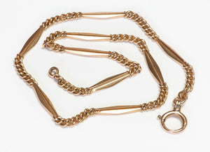 Antique Gold Bar Link Watch Chain