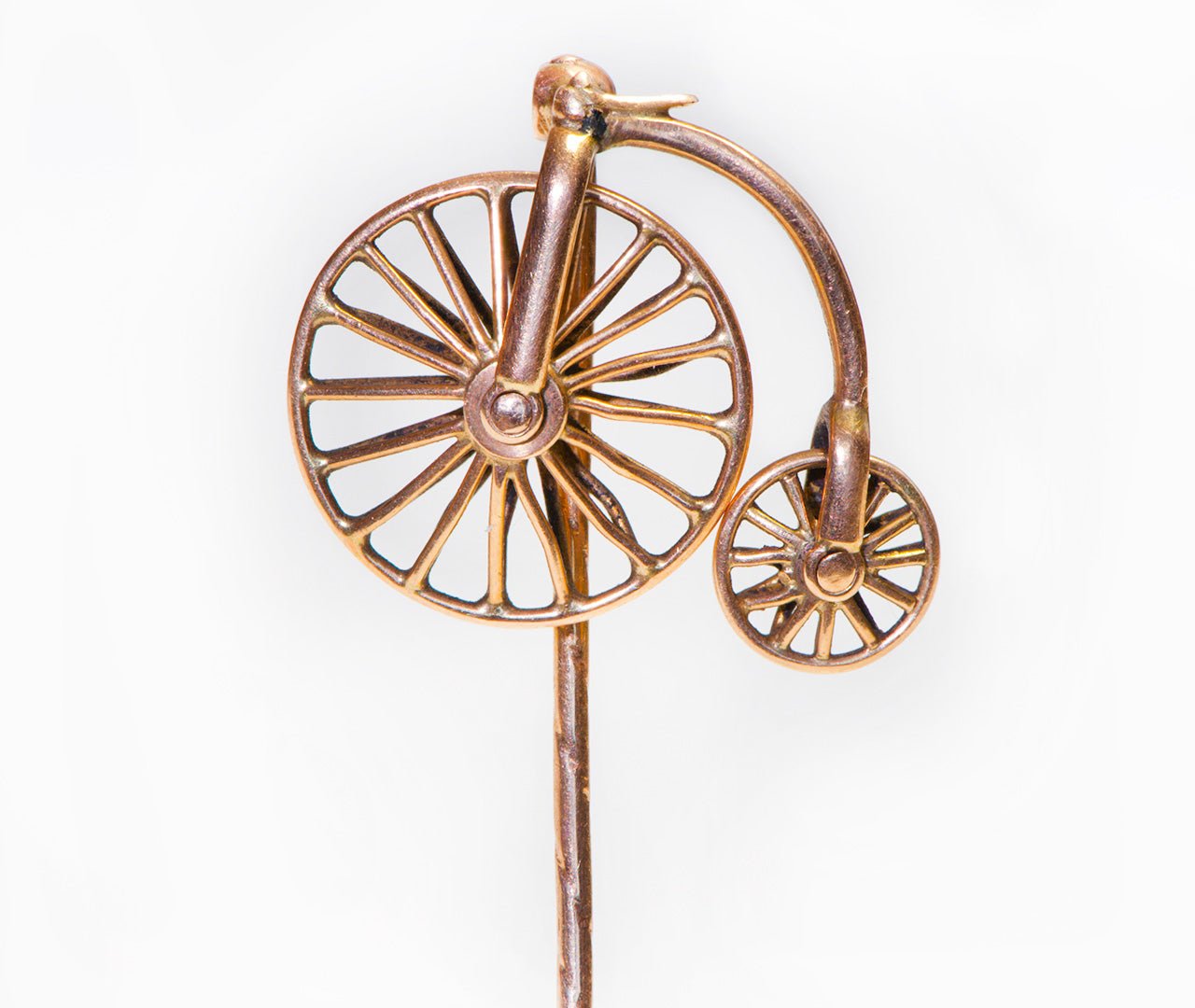 Antique Gold Bicycle Stick Pin - DSF Antique Jewelry