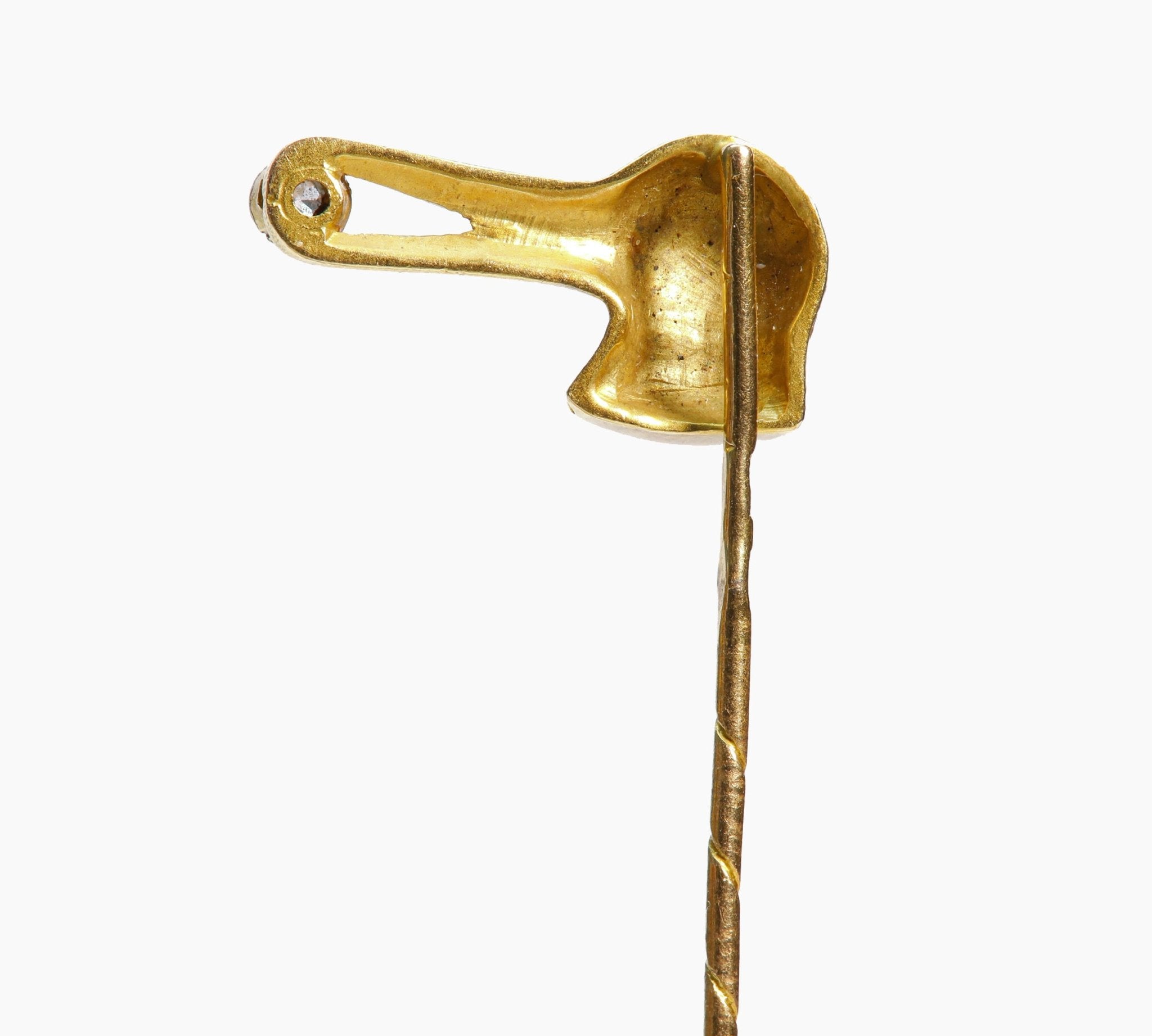 Antique Gold Bird Diamond Stick Pin - DSF Antique Jewelry