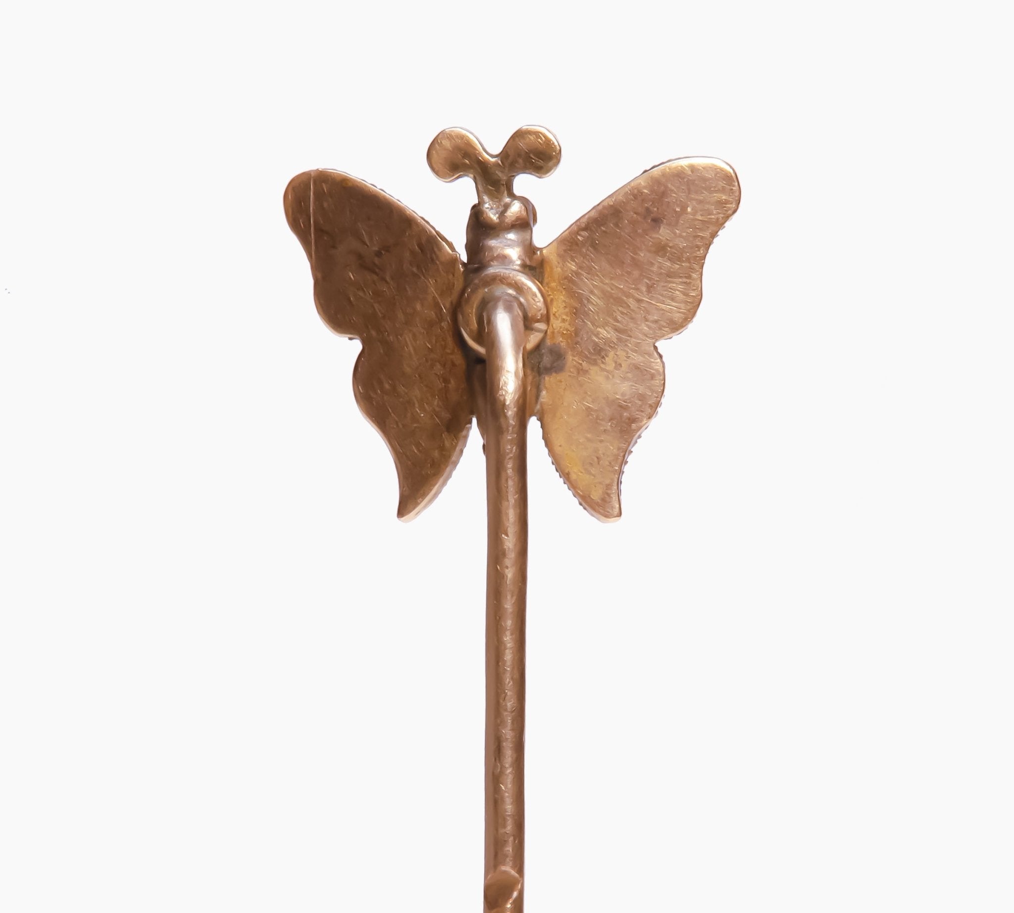 Antique Gold Butterfly Stick Pin - DSF Antique Jewelry