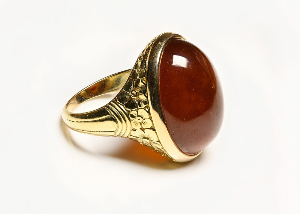 Antique Gold Cabochon Carnelian Men's Ring