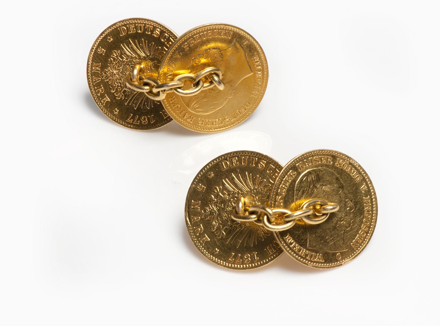 Antique Gold Coin Cufflinks - DSF Antique Jewelry