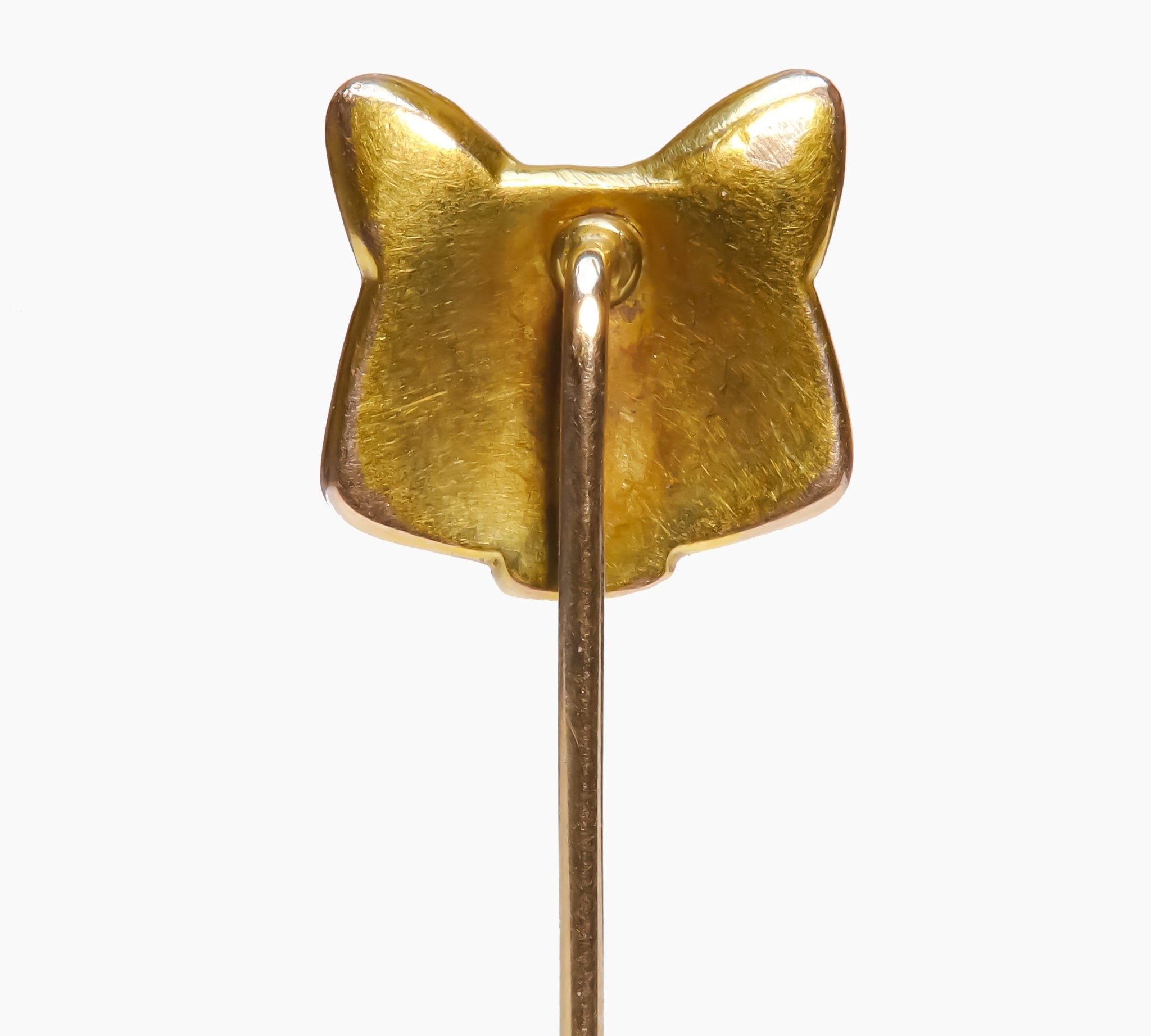 Antique Gold Demantoid Fox Stick Pin