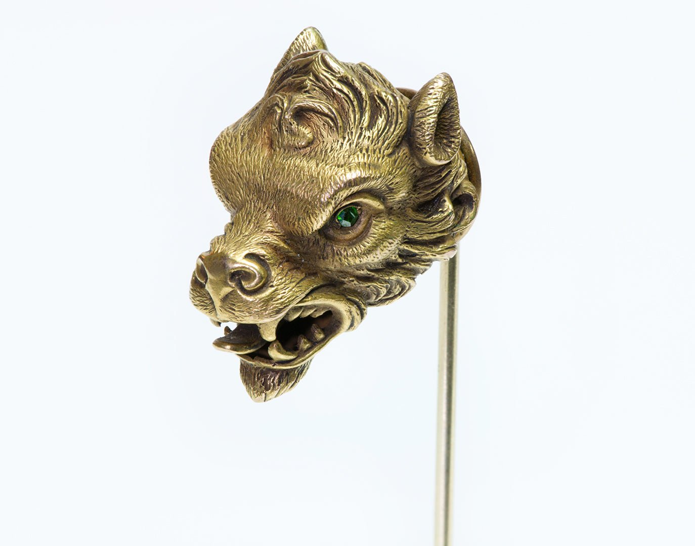 Antique Gold & Demantoid Mythological Dragon Griffin Stick Pin