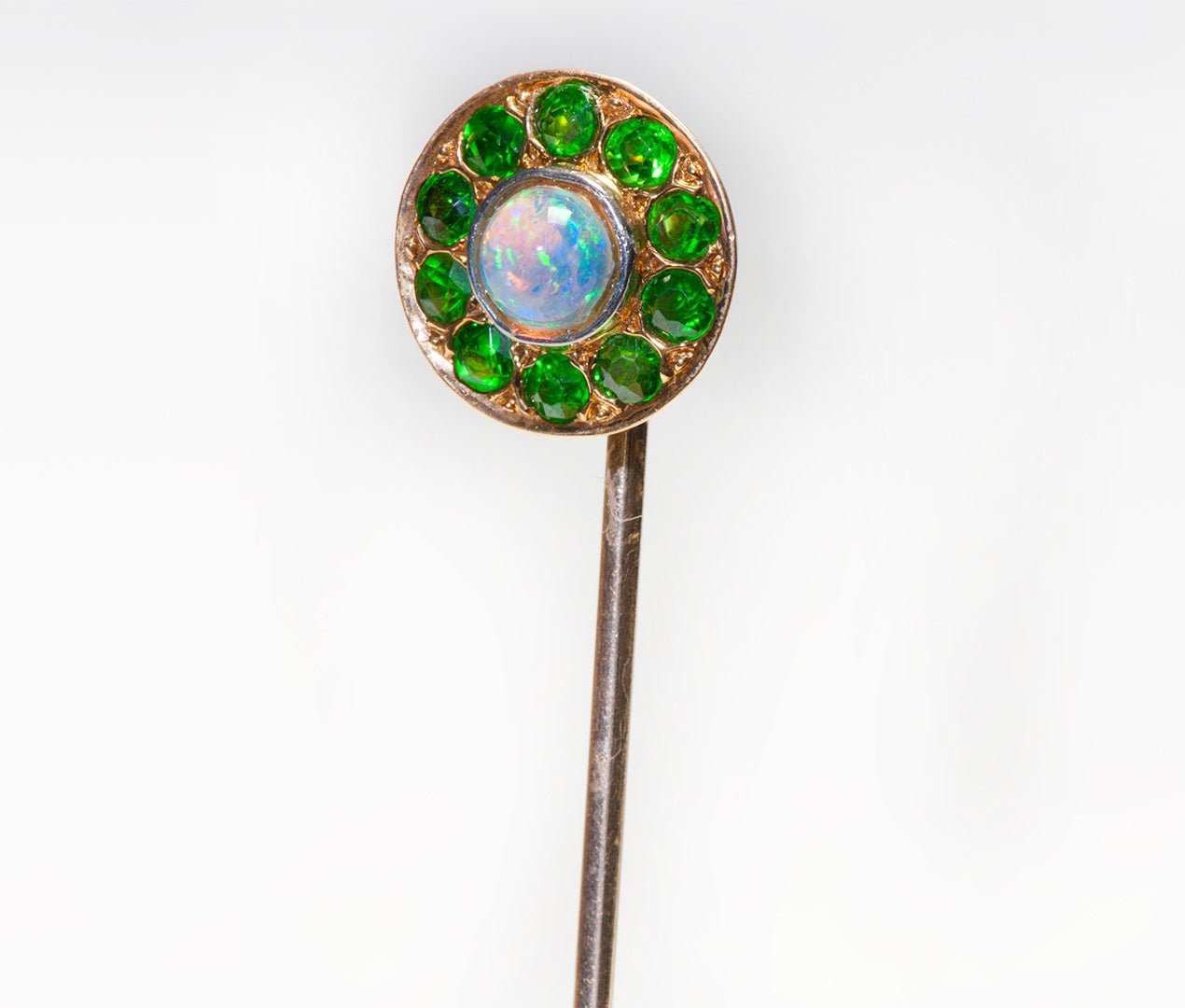 Antique Gold Demantoid Opal Stick Pin