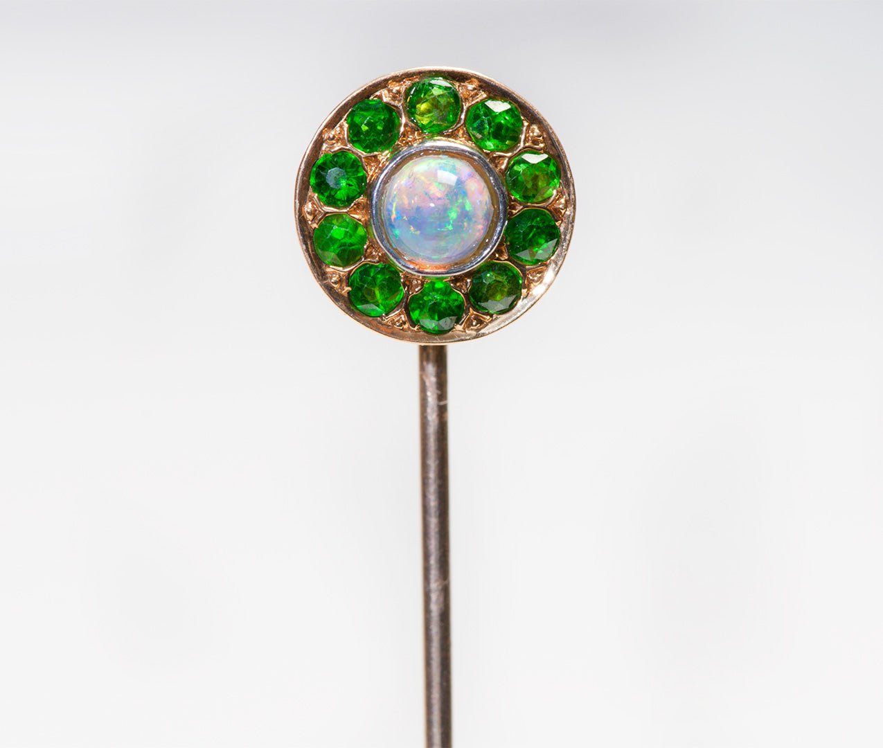Antique Gold Demantoid Opal Stick Pin - DSF Antique Jewelry