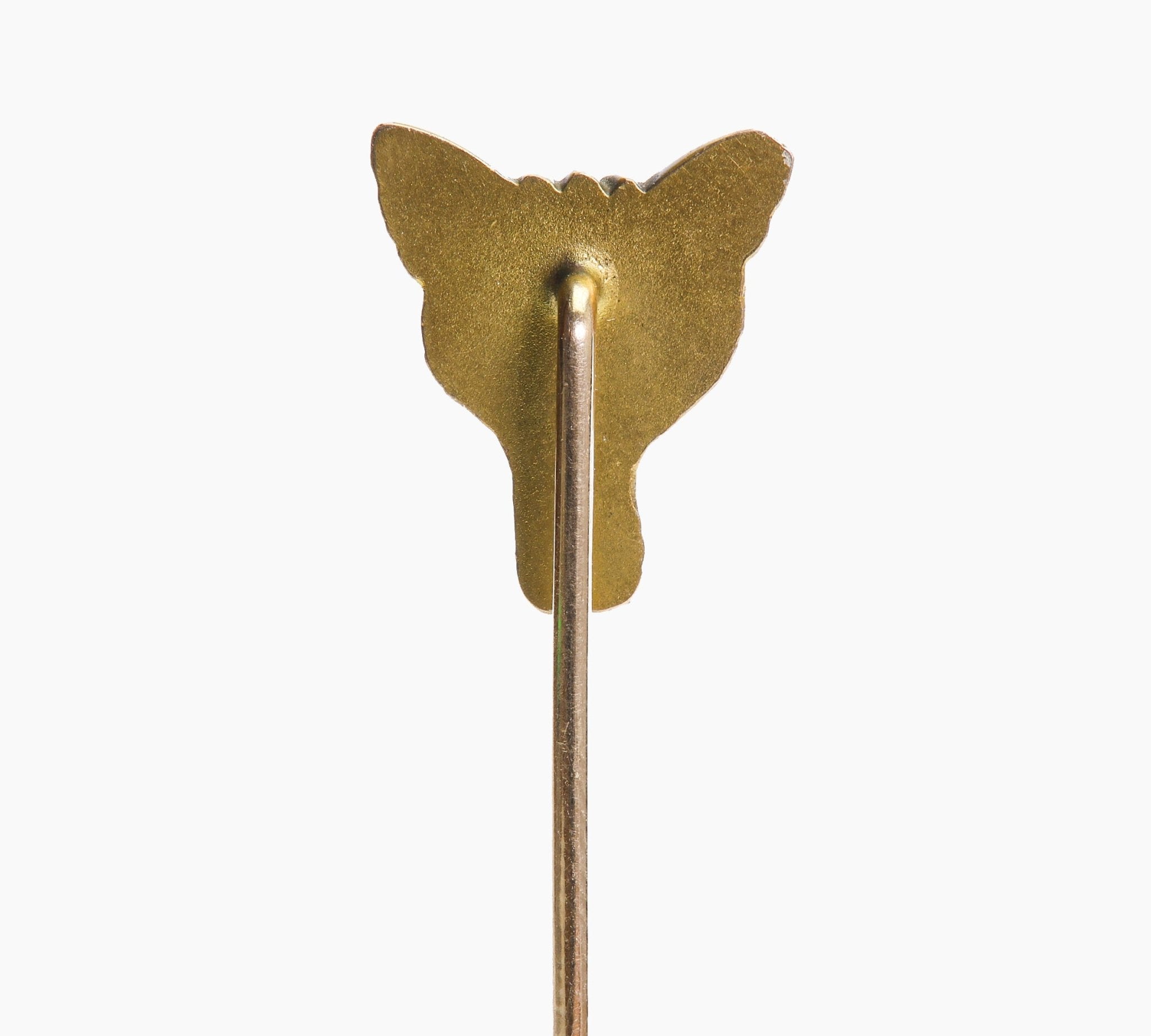 Antique Gold Demantoid Pearl Gargoyle Stick Pin