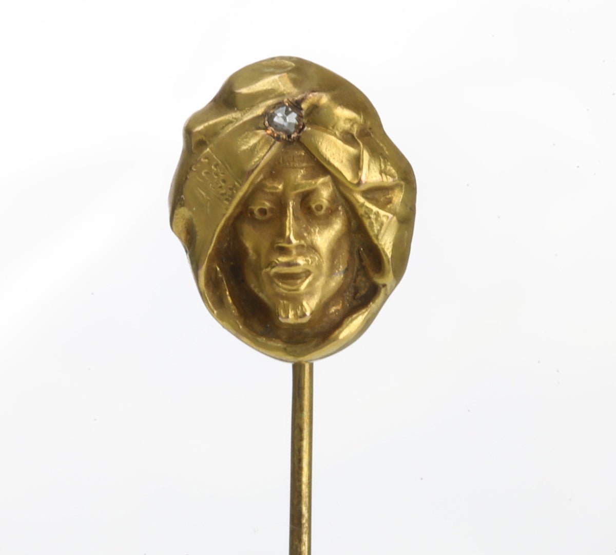 Antique Gold Diamond Arab Figural Stick Pin
