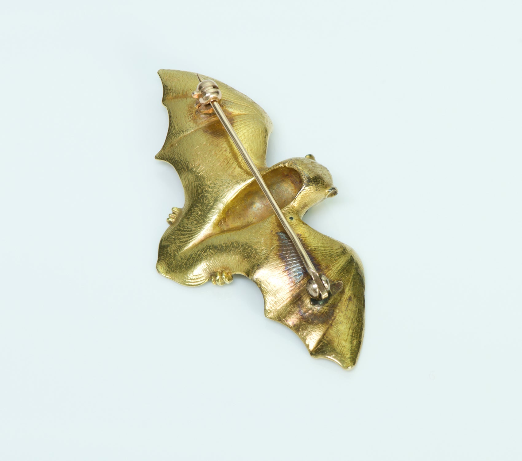 Antique Gold Diamond Bat Brooch/Pin - DSF Antique Jewelry