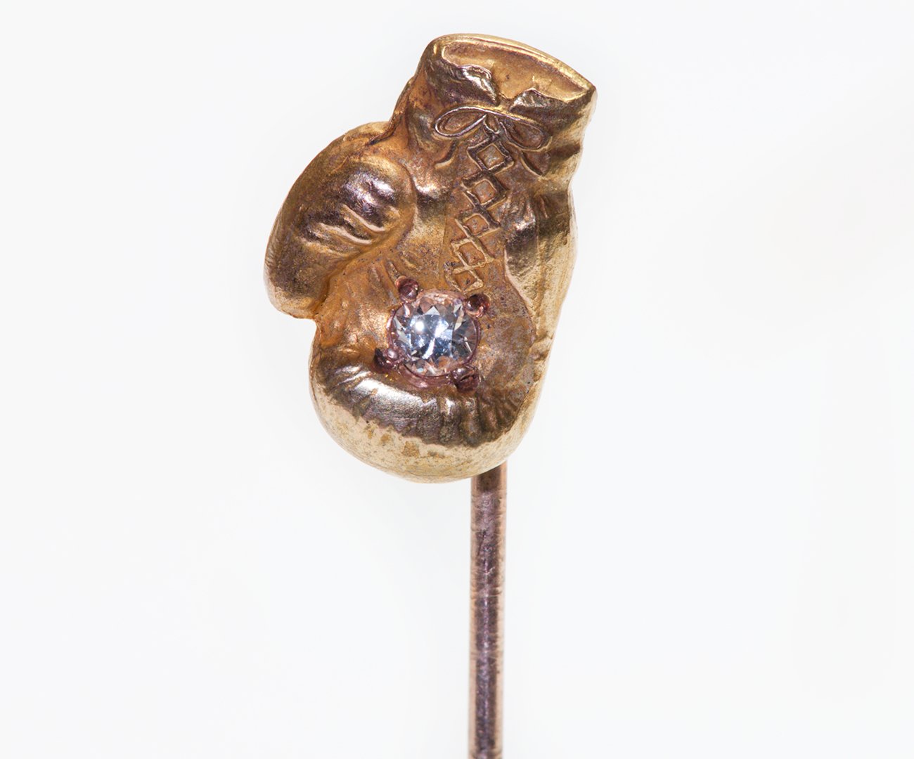 Antique Gold Diamond Boxing Glove Stick Pin