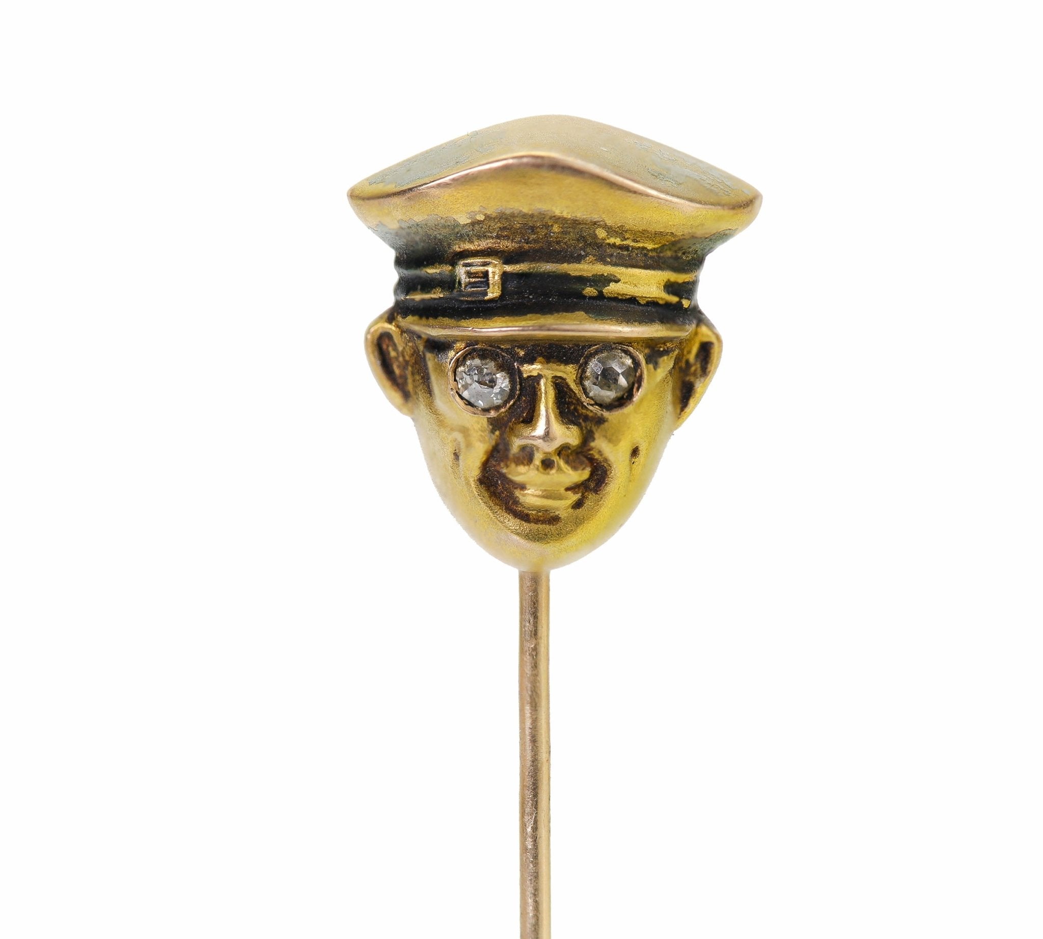Antique Gold Diamond Chauffeur Driver Stick Pin