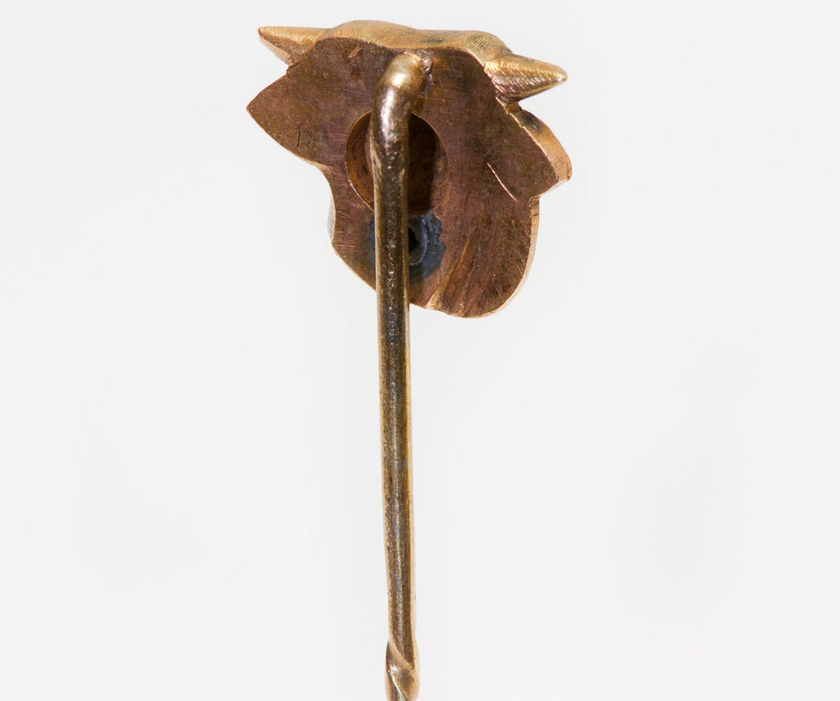 Antique Gold Diamond Cow Stick Pin