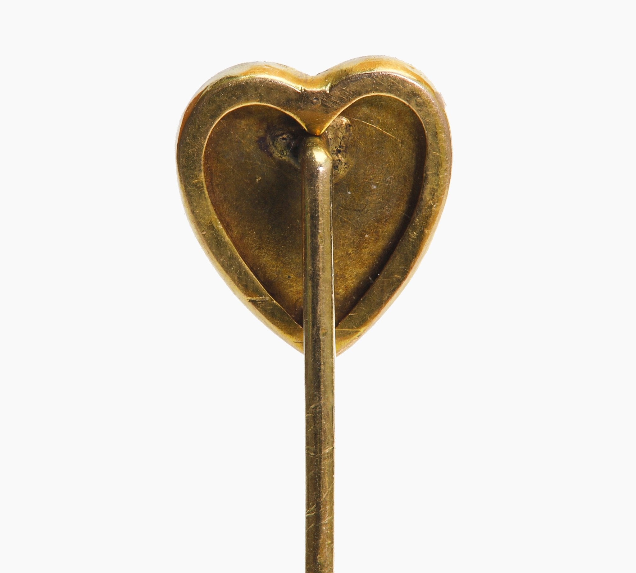 Antique Gold Diamond Heart Stick Pin