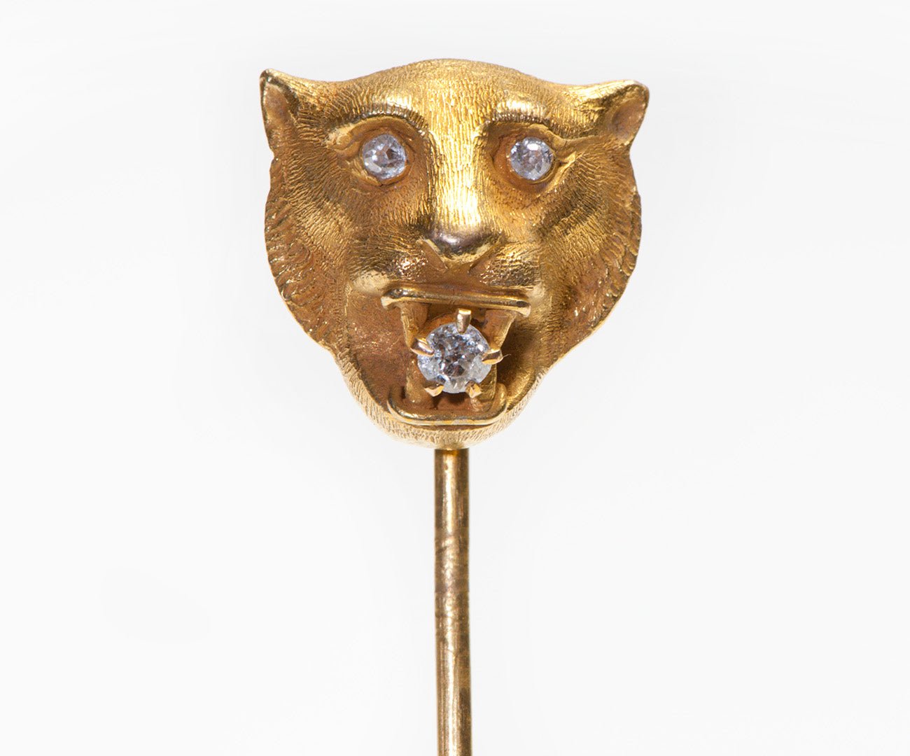 Antique Gold Diamond Jaguar/Puma Stick Pin