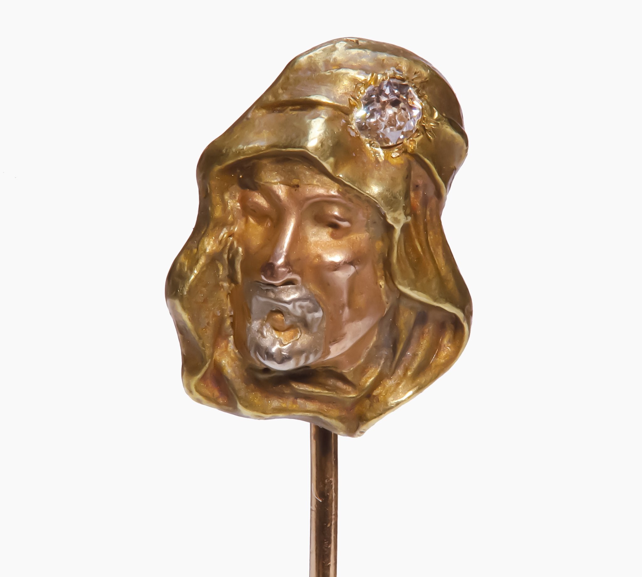 Antique Gold Diamond Man Stick Pin