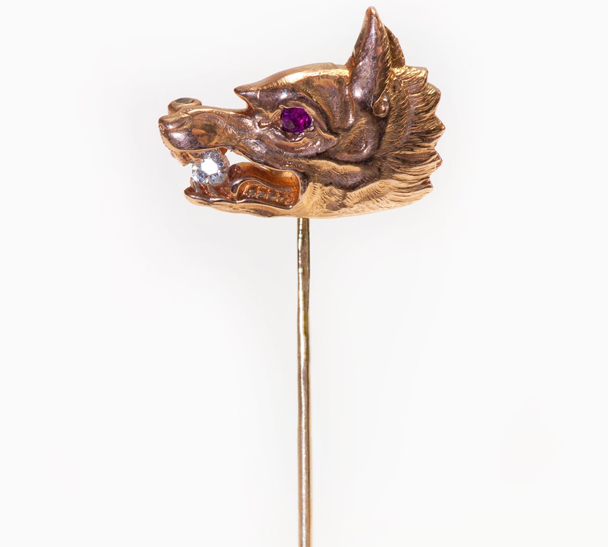 Antique Gold Diamond Sapphire Griffin Dragon Stick Pin