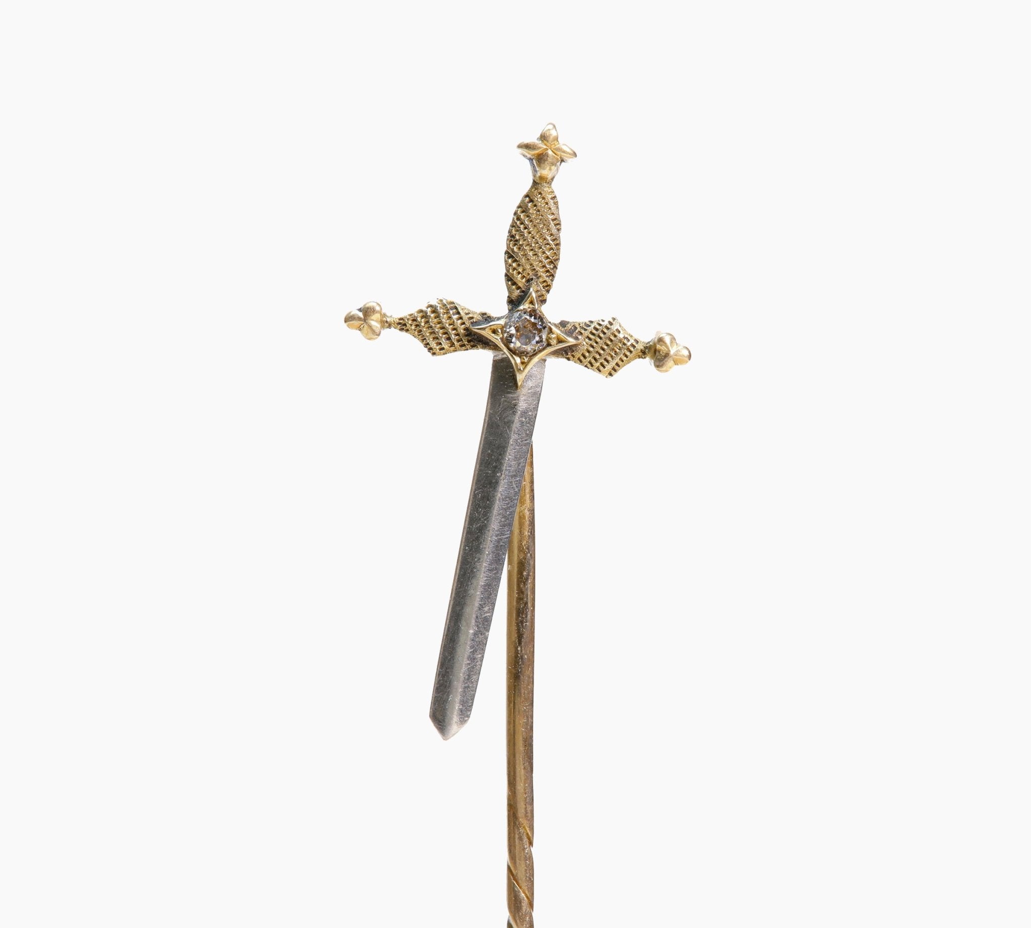 Antique Gold Diamond Sword Stick Pin