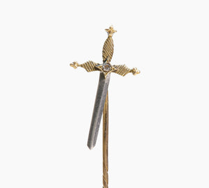Antique Gold Diamond Sword Stick Pin
