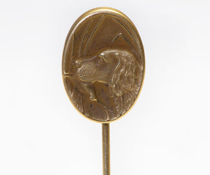 Antique Gold Dog Locket Stick Pin