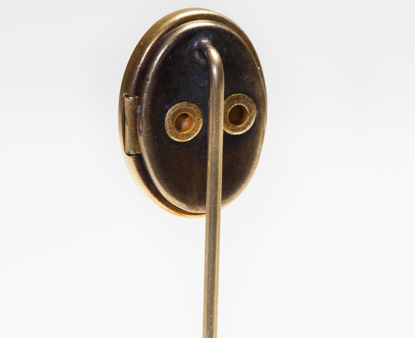 Antique Gold Dog Locket Stick Pin