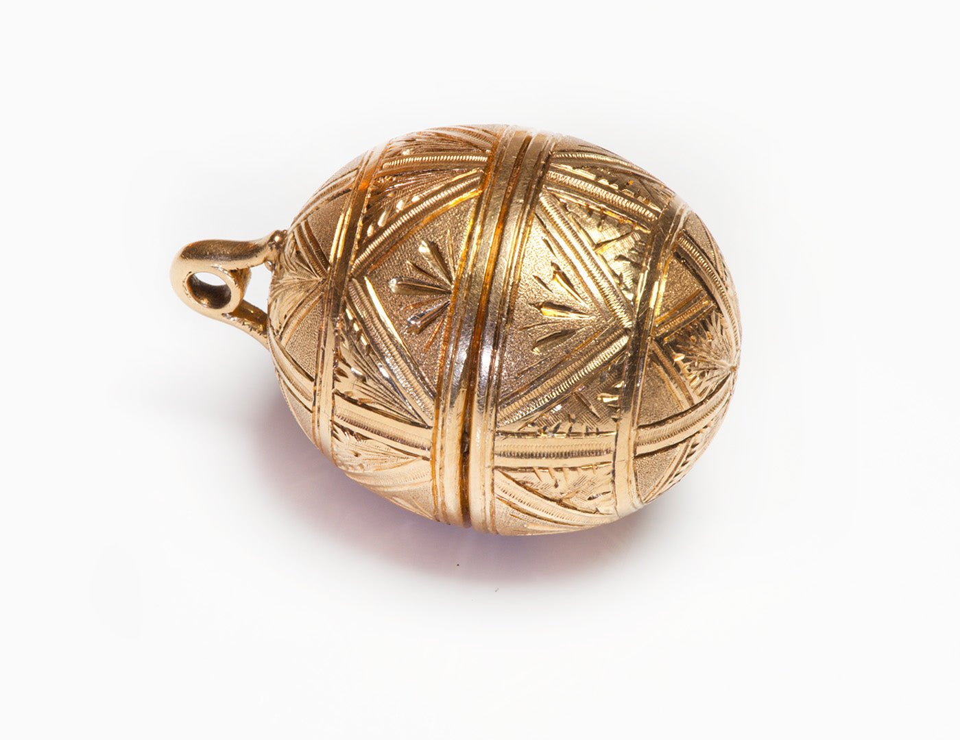 Antique Gold Egg Vinaigrette Pendant - DSF Antique Jewelry