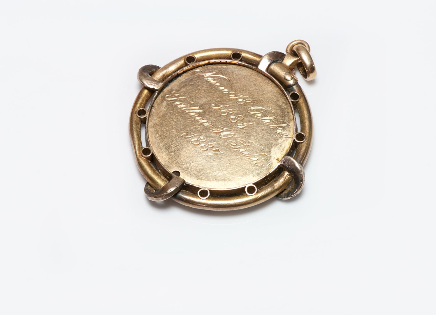 Antique Gold Enamel Diamond Sapphire Pendant - DSF Antique Jewelry