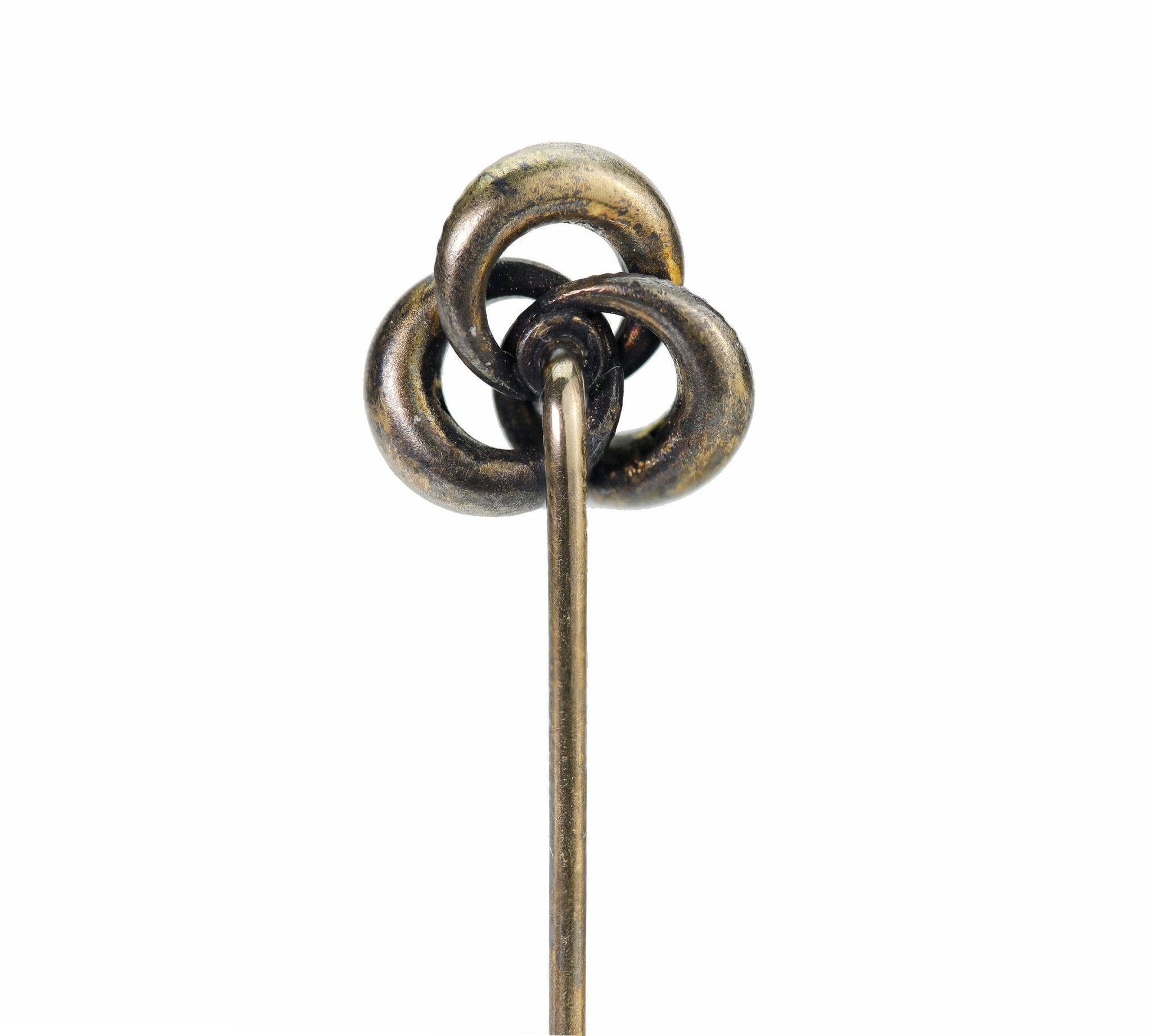 Antique Gold Enamel Pearl Knot Stick Pin