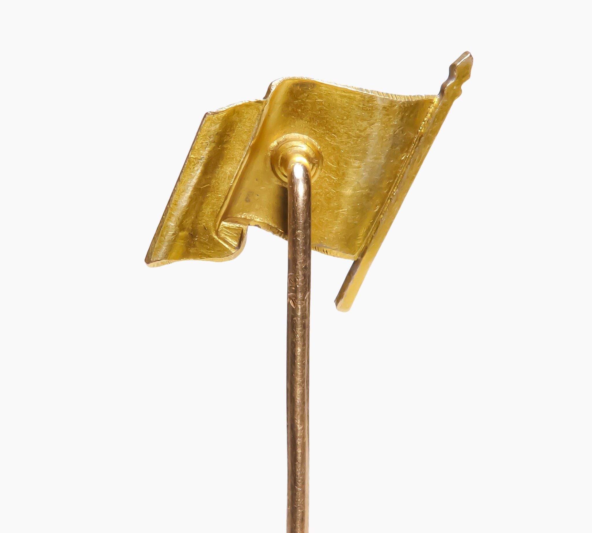 Antique Gold Enamel USA Flag Stick Pin