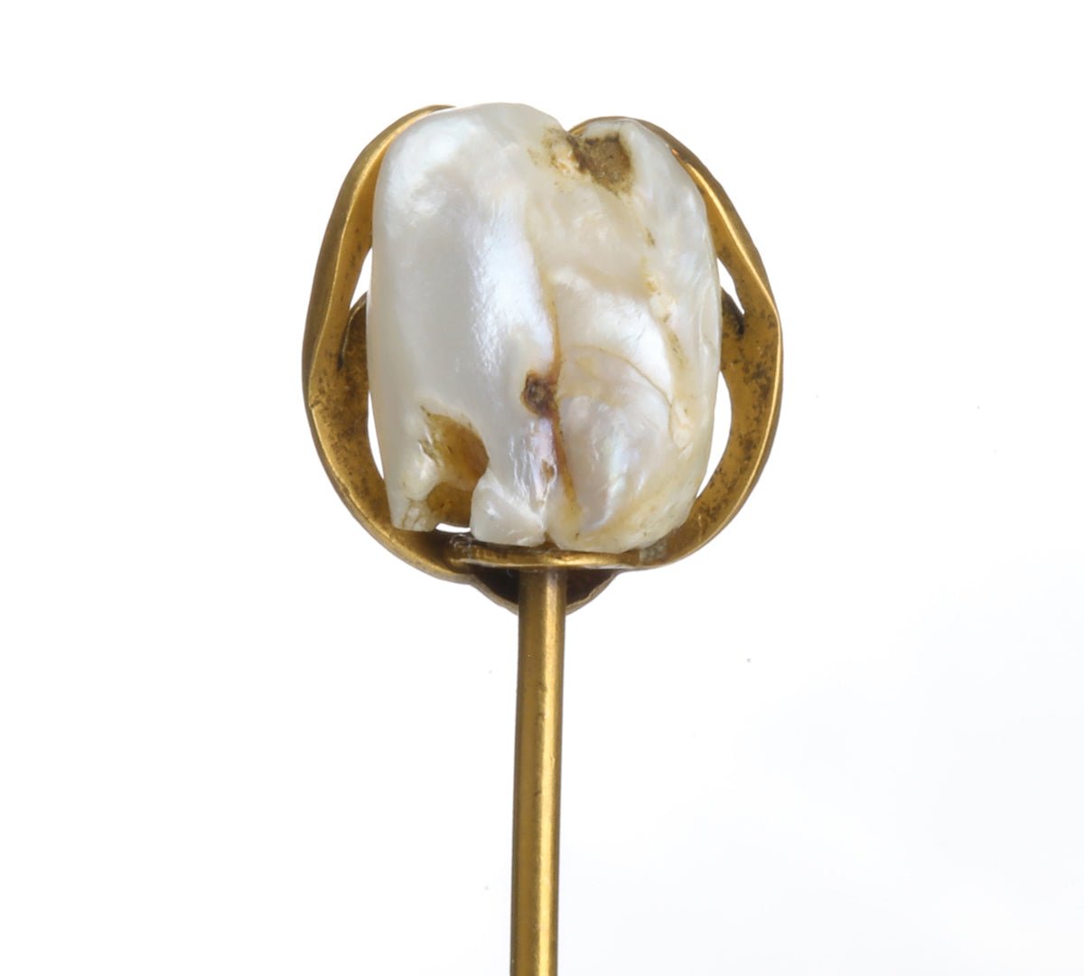 Antique Gold Freshwater Pearl Stick Pin