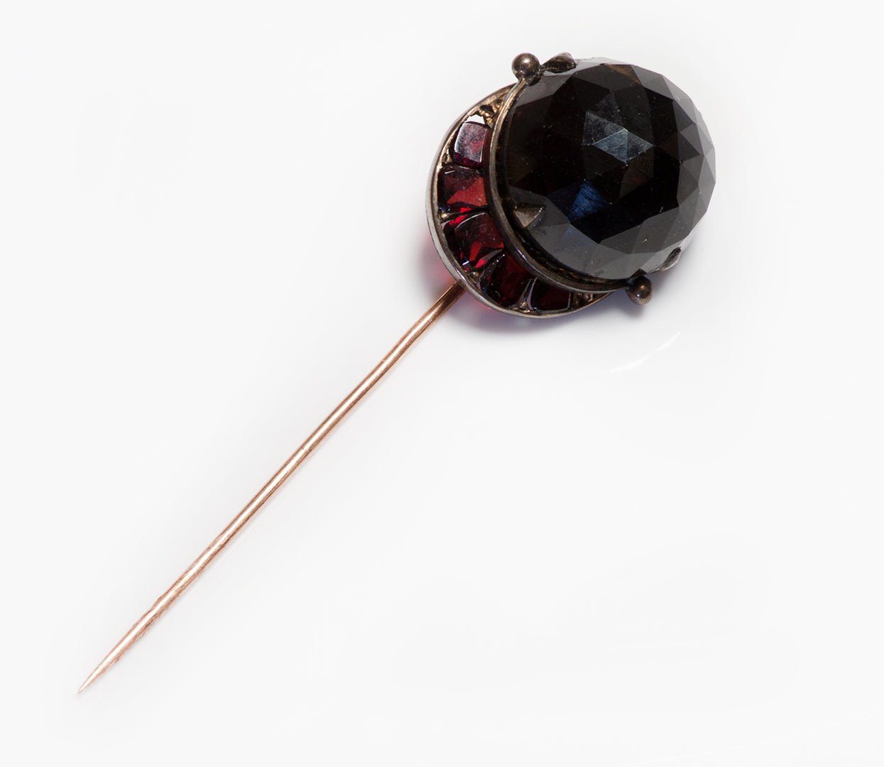 Antique Gold Garnet Jockey Cap Stick Pin