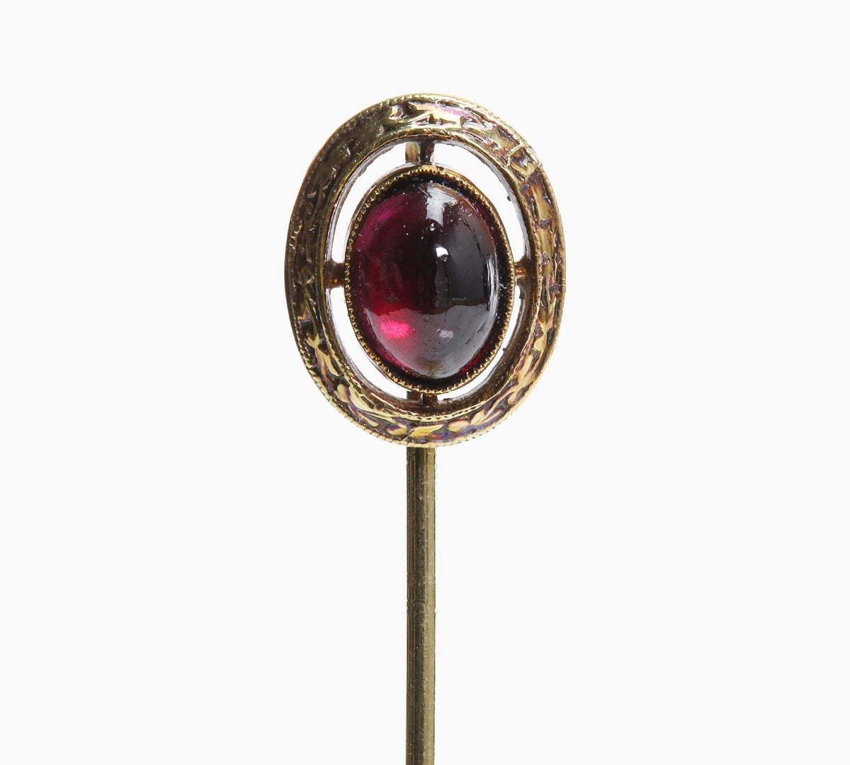 Geates Pin Antique Gold Garnet Stick Pin