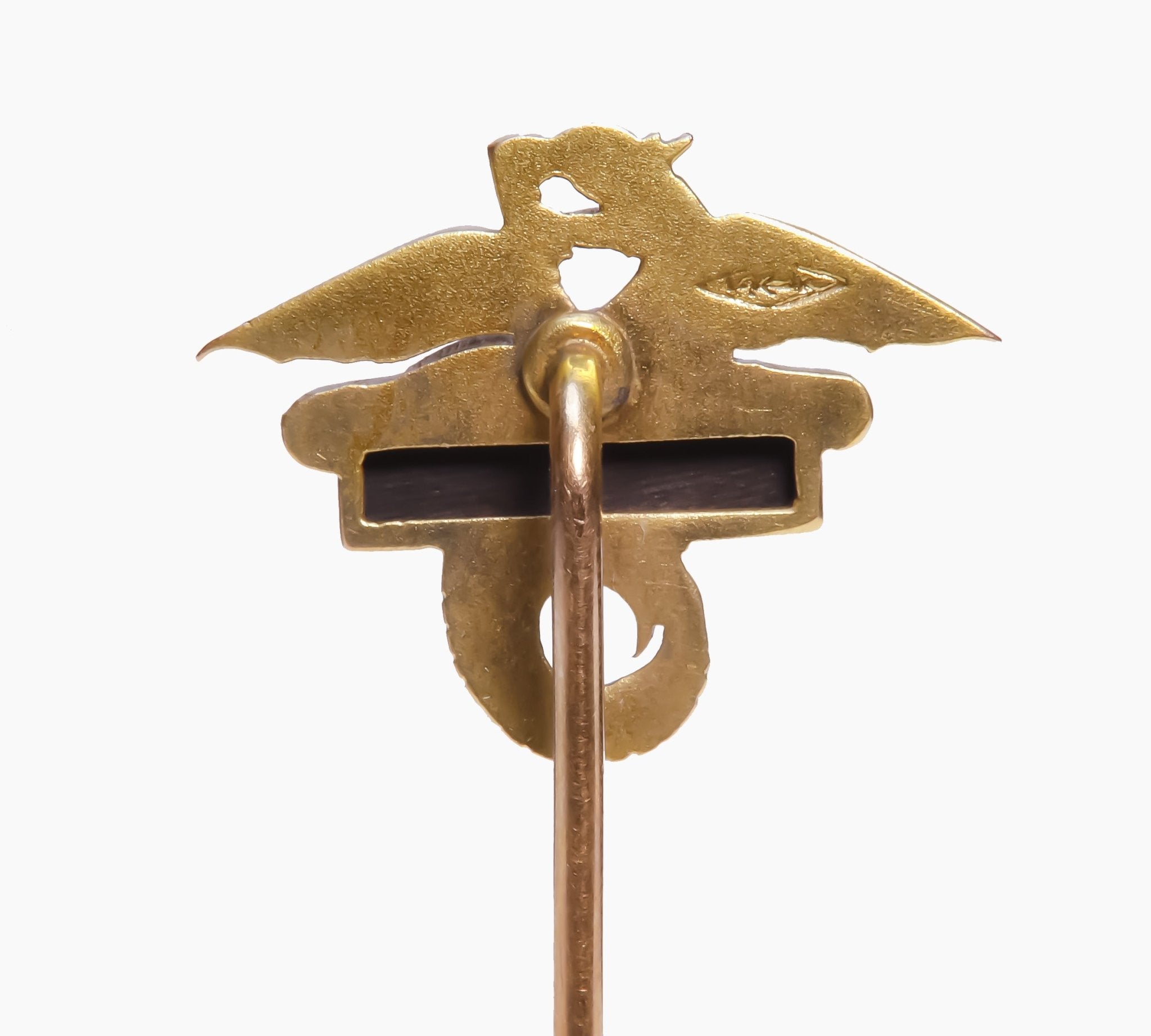 Antique Gold Griffin Onyx Stick Pin