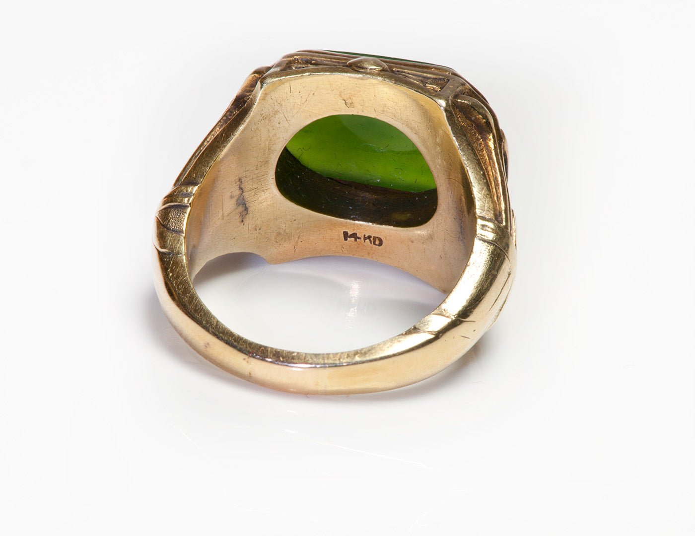 Antique Gold Jade Men's Ring