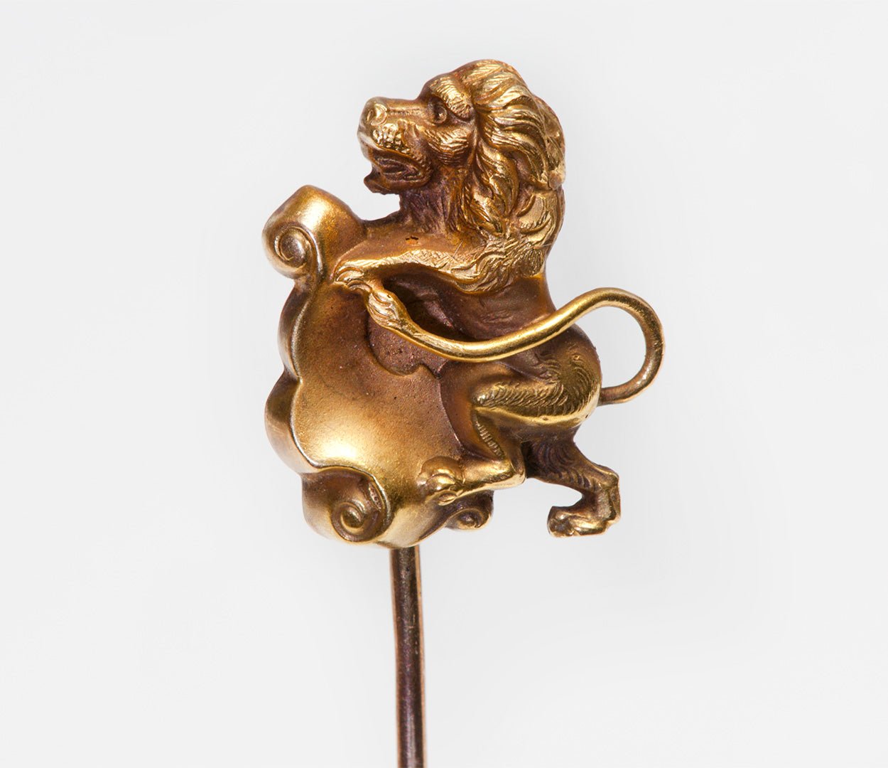 Antique Gold Lion Stick Pin - DSF Antique Jewelry