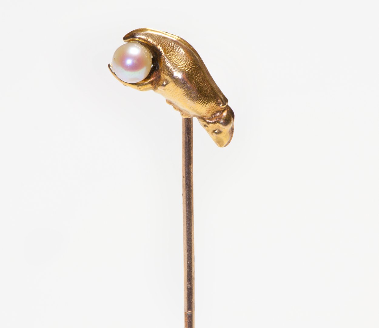 Antique Gold Lobster Claw Pearl Stick Pin