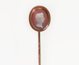 Antique Gold Men Cameo Stick Pin