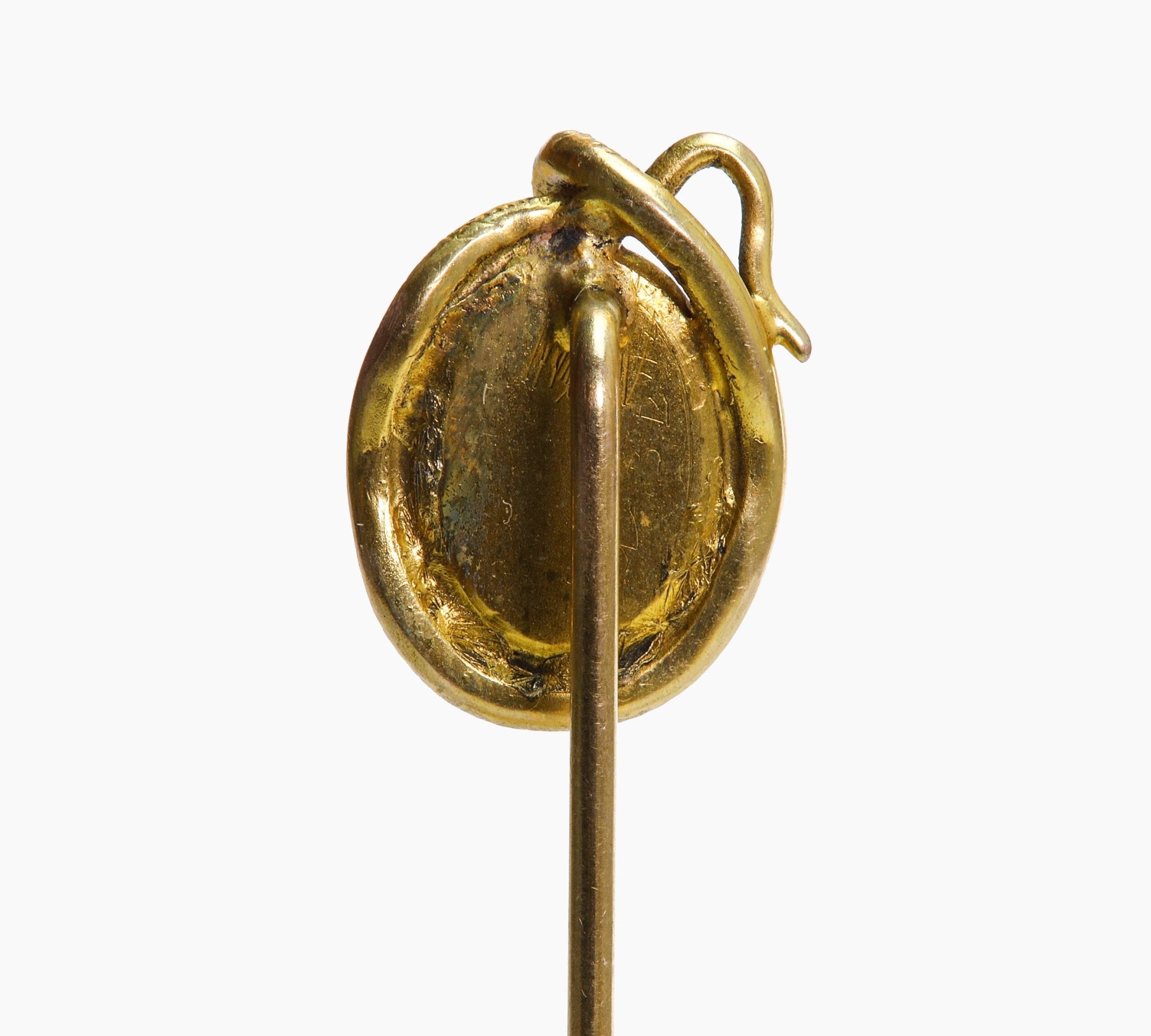 Antique Gold Opal Snake Stick Pin