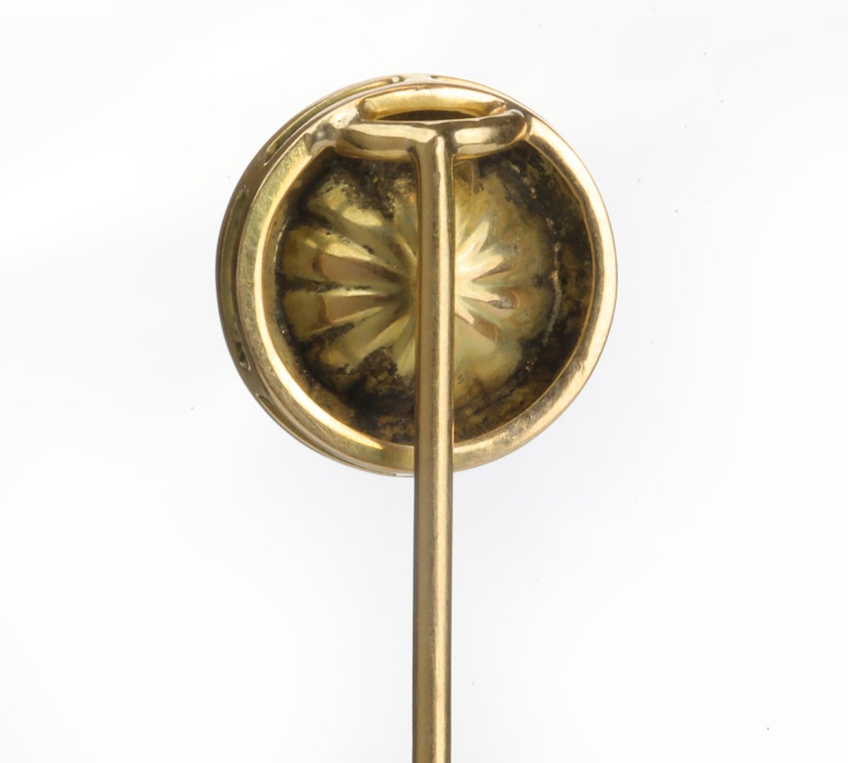 Antique Gold Pearl Enamel Stick Pin