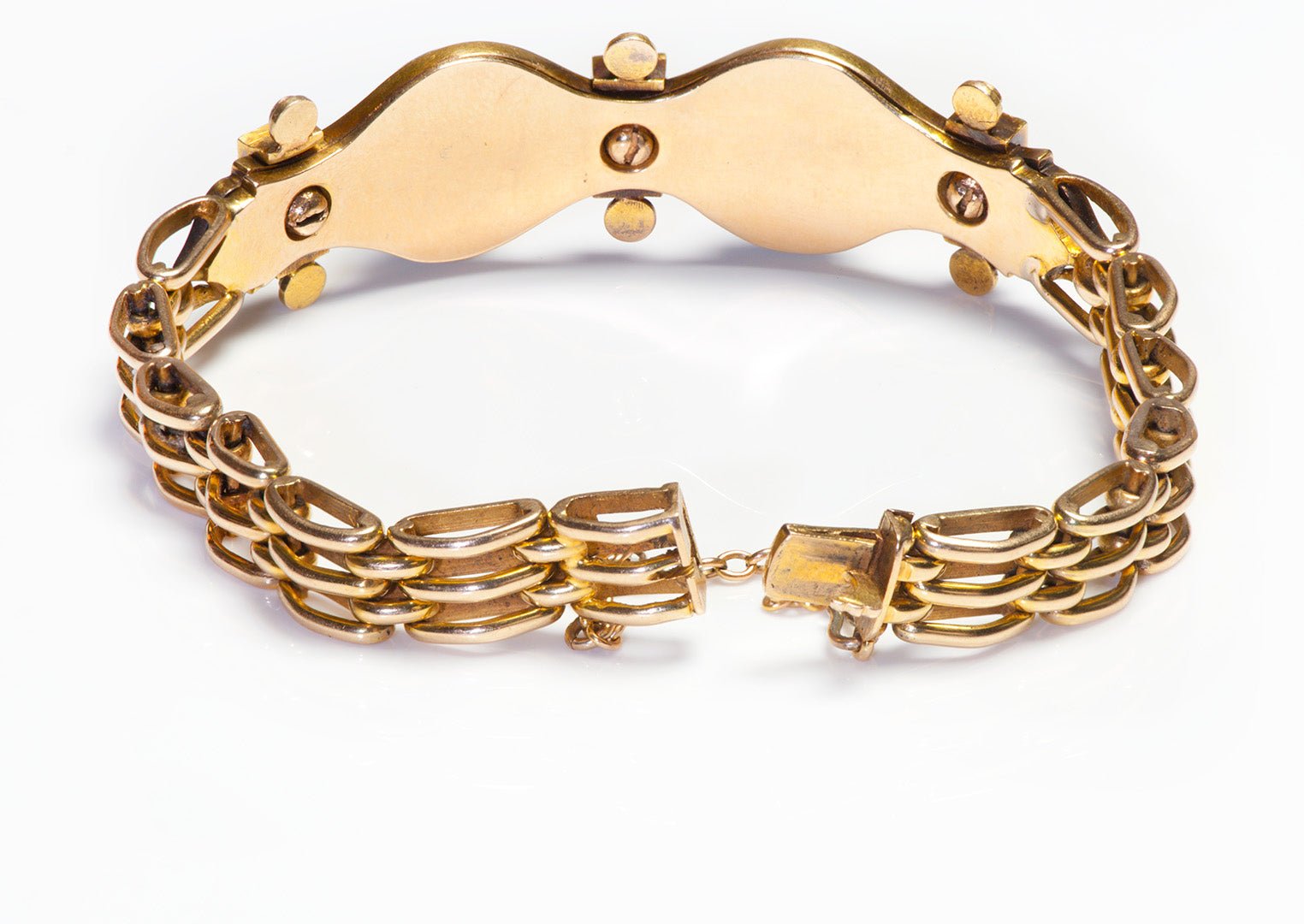 Antique Gold Pearl Rose Cut Diamond Bracelet - DSF Antique Jewelry