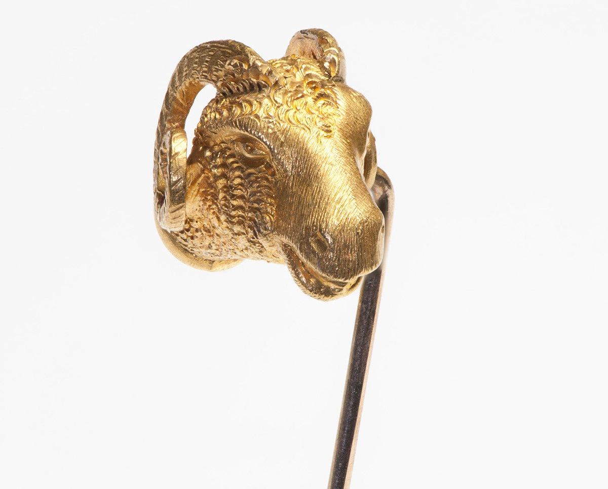 Antique Gold Ram Stick Pin