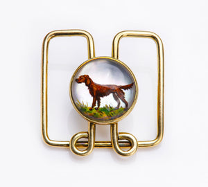 Antique Gold Reverse Crystal Dog Money Clip